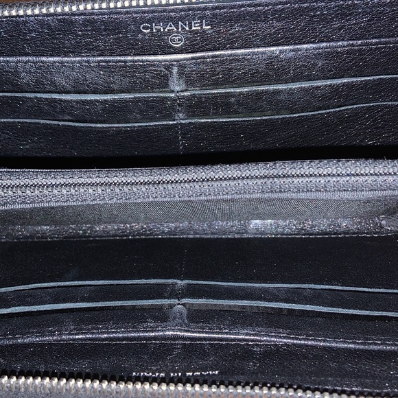 Authentic Chanel Metallic Perforated Quilted Zippy Wallet - Picture 12 of 16